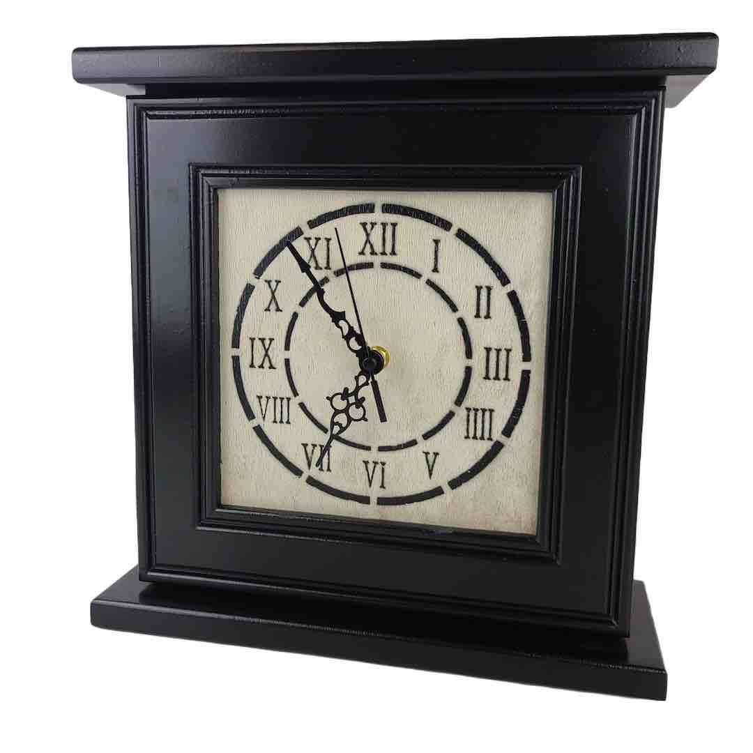 Black gun concealment mantlepiece clock