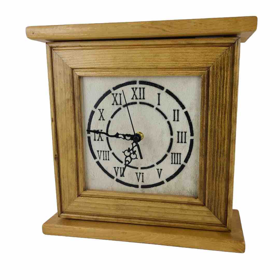 Golden Oak gun concealment mantlepiece clock