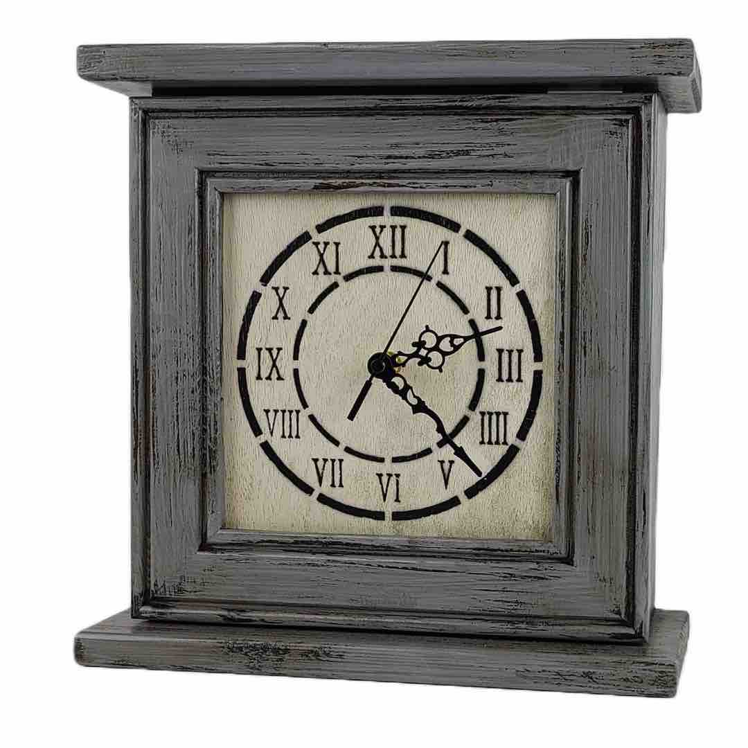 Distressed Grey gun concealment mantlepiece clock