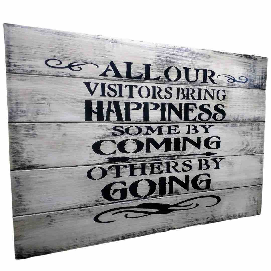 All our visitors bring Happiness - Some by Coming, Others by Going
