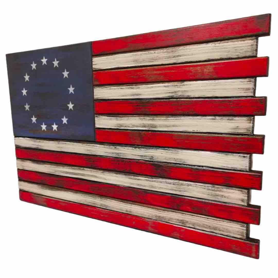 Large 2 Compartment American Flag Case in Betsy Ross Design