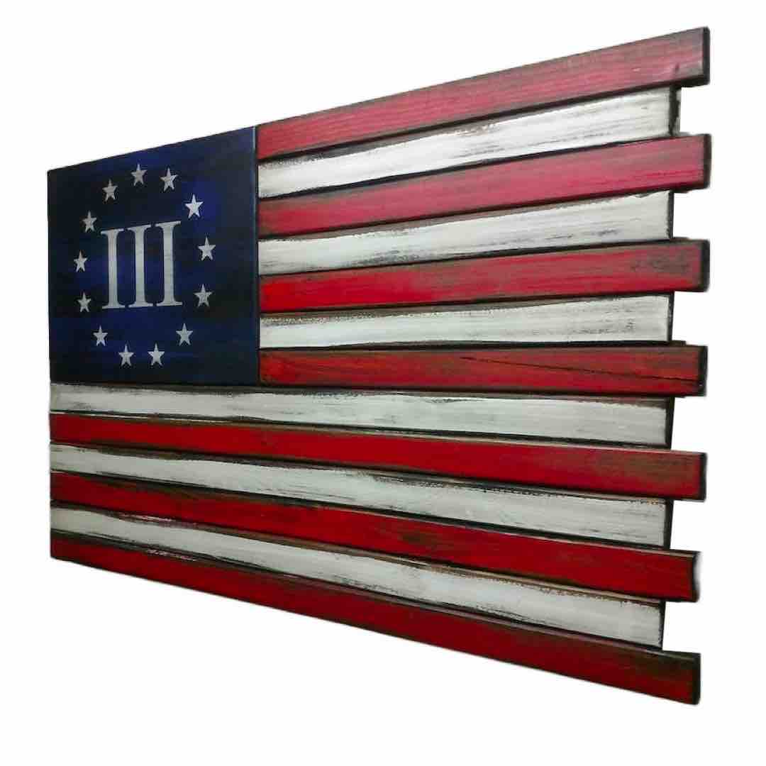 Large 2 Compartment American Flag Case in III% Design