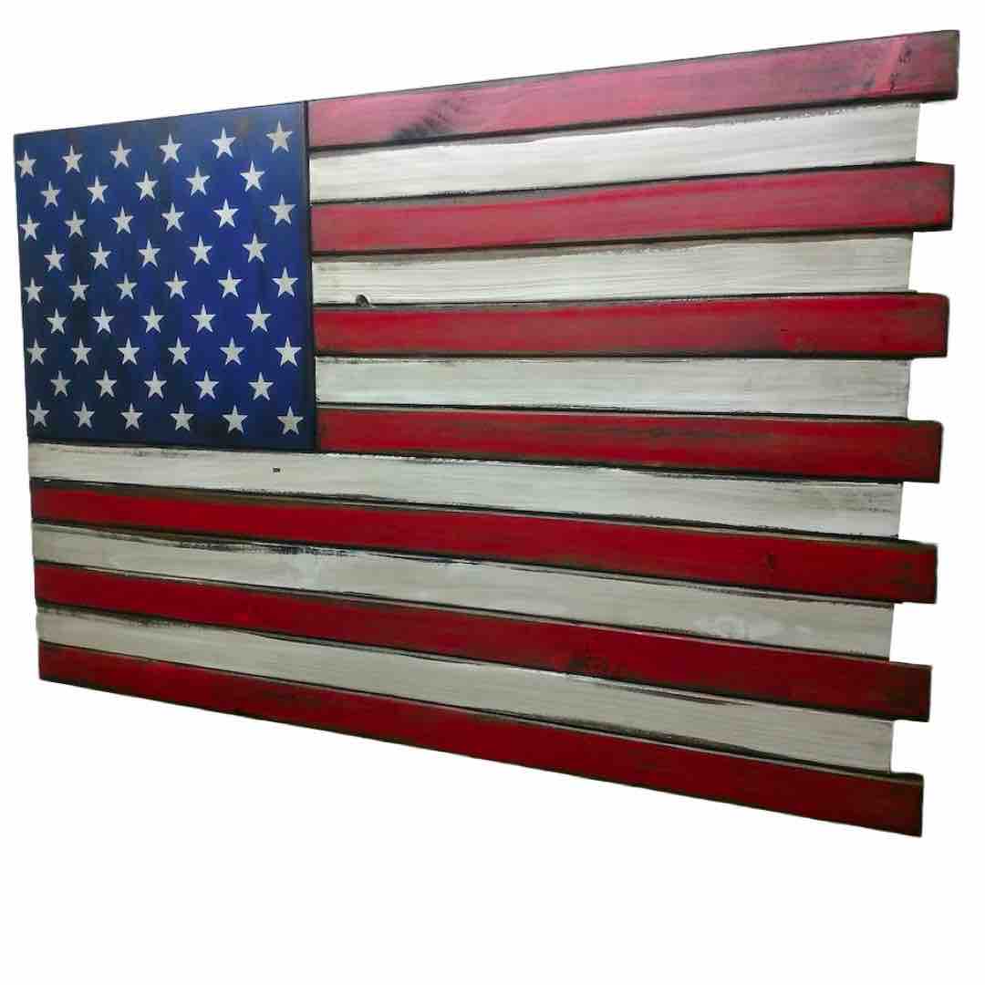Large 2 Compartment American Flag Case in Standard RW&B Design