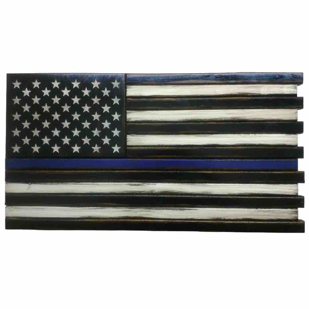 Mini American Flag Case in Thin Blue Line Design