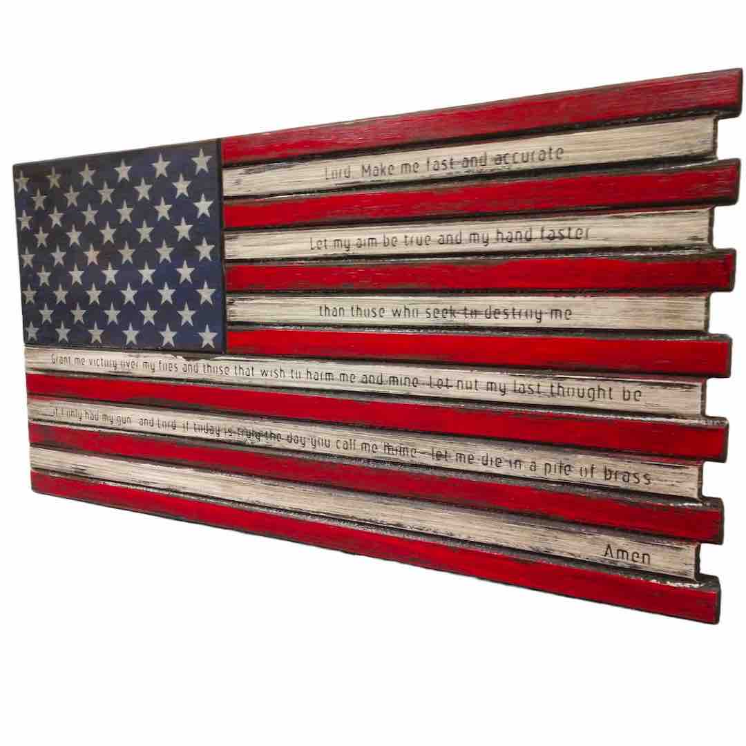 Mini American Flag Case in Gunfighter Prayer Design
