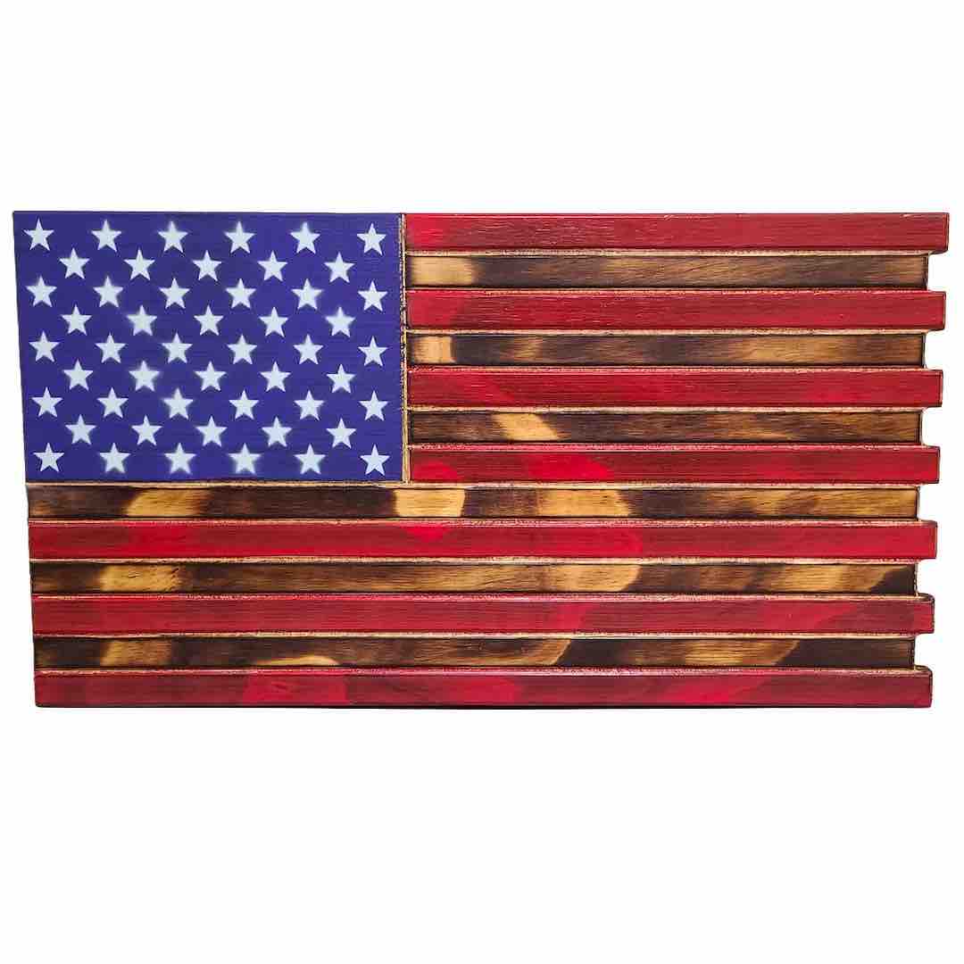 Mini American Flag Case in Red and Torched Design
