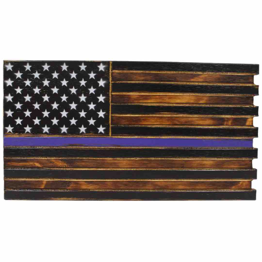 Mini American Flag Case in Torched Thin Blue Line Design