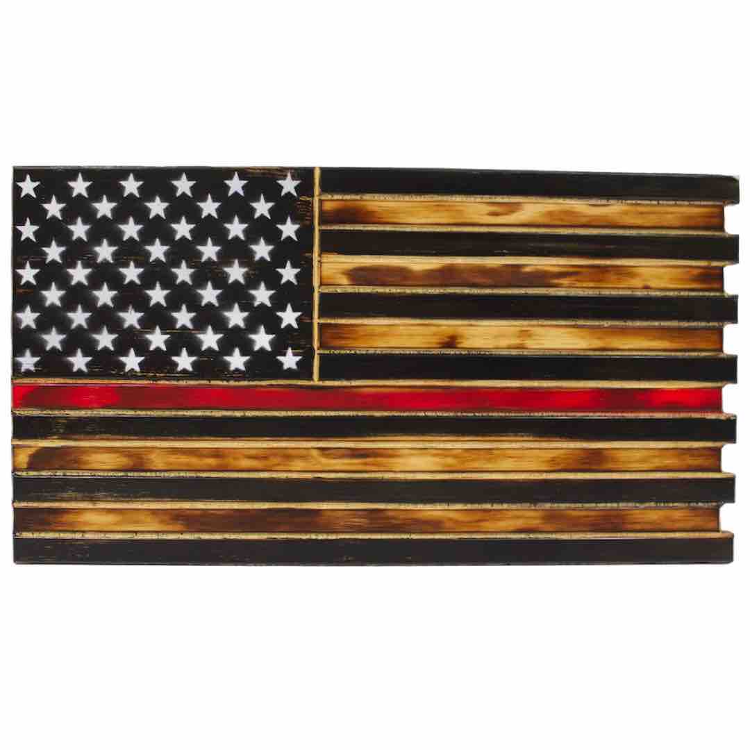 Mini American Flag Case in Torched Thin Red Line Design