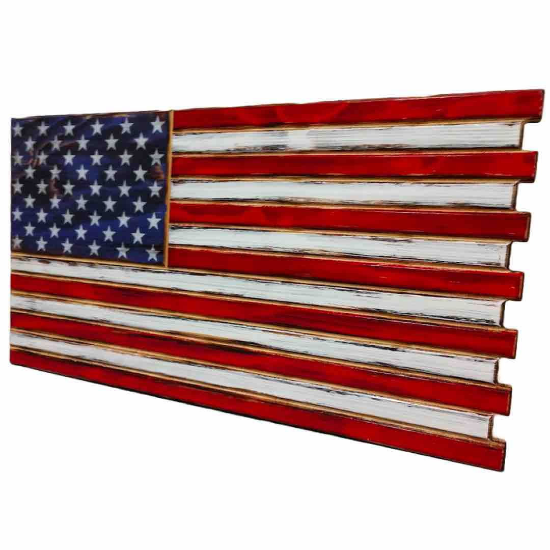 Mini American Flag Case in Torched Design