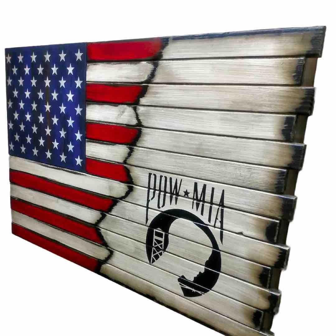 USA American Flag with POW*MIA Logo