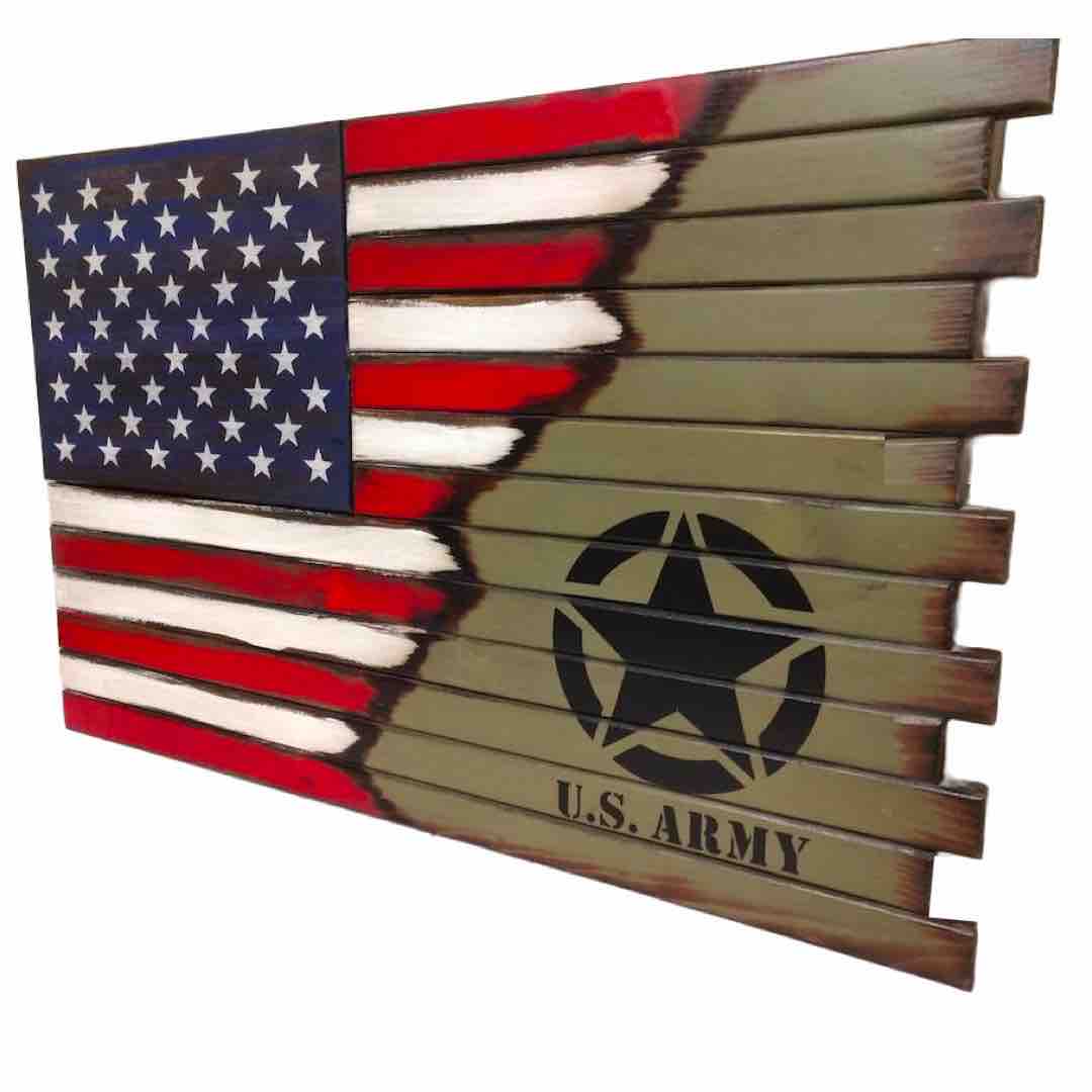 American Flag with Vintage Army Logo