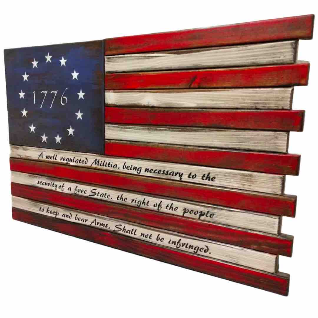 1776 American Flag with Second Amendment Text