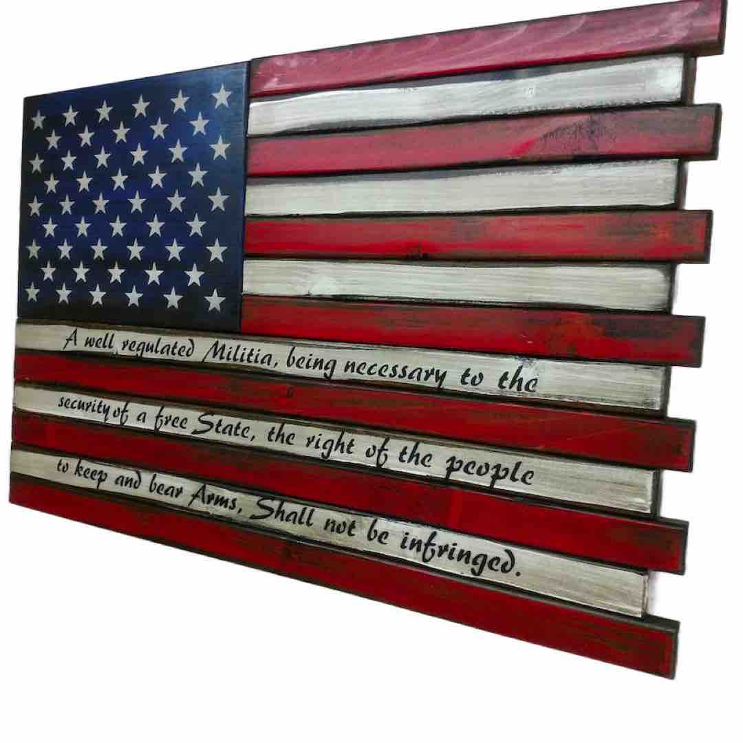 American Flag with Second Amendment Text