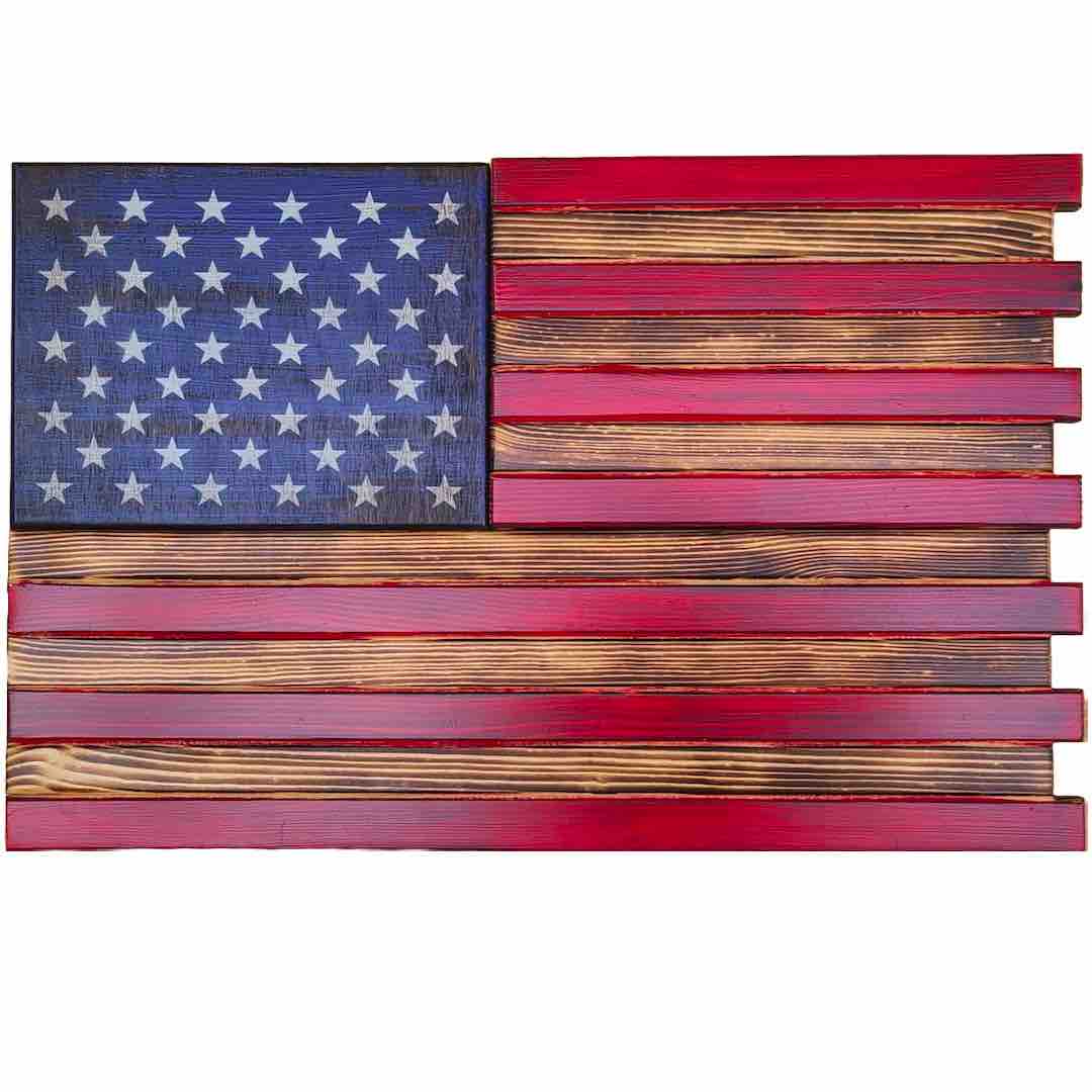 Red and Torched American Flag