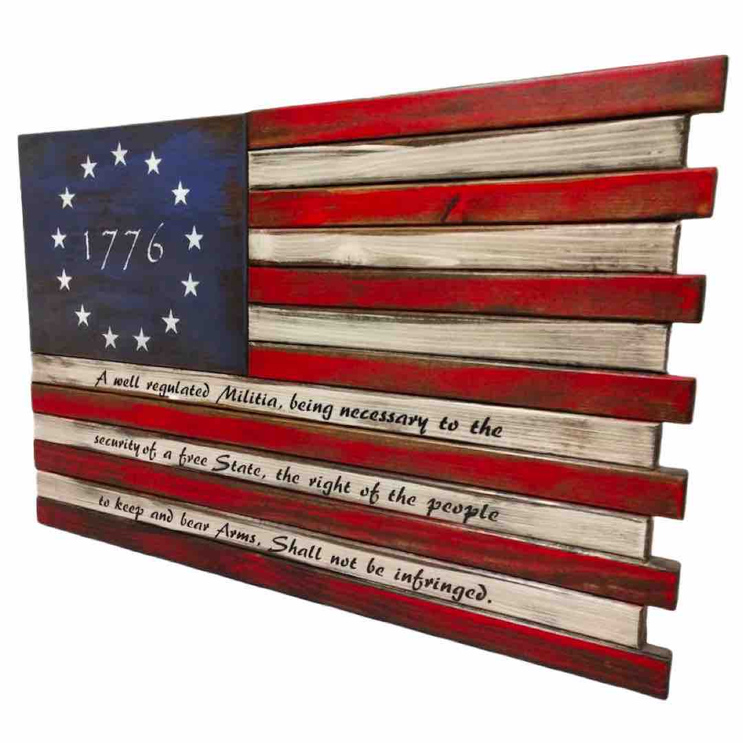Small American Flag Case in 1776 Second Amendment Design