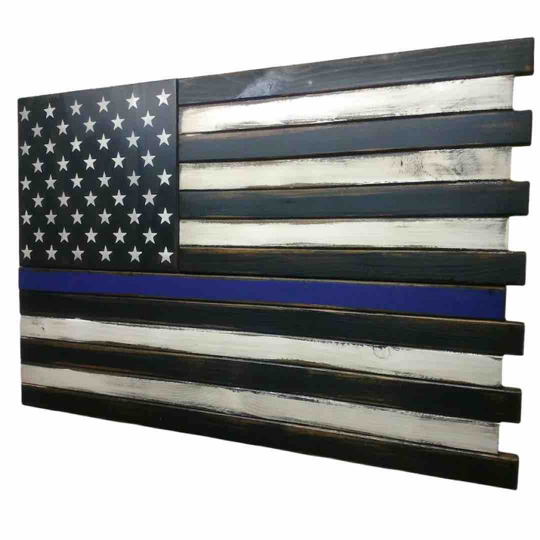 Small American Flag Case in Thin Blue Line Design