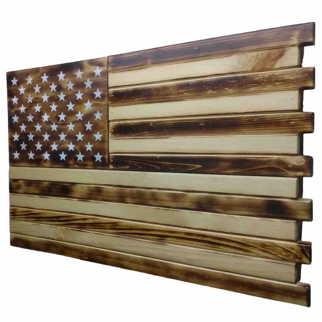 Small American Flag Case in Charred Design