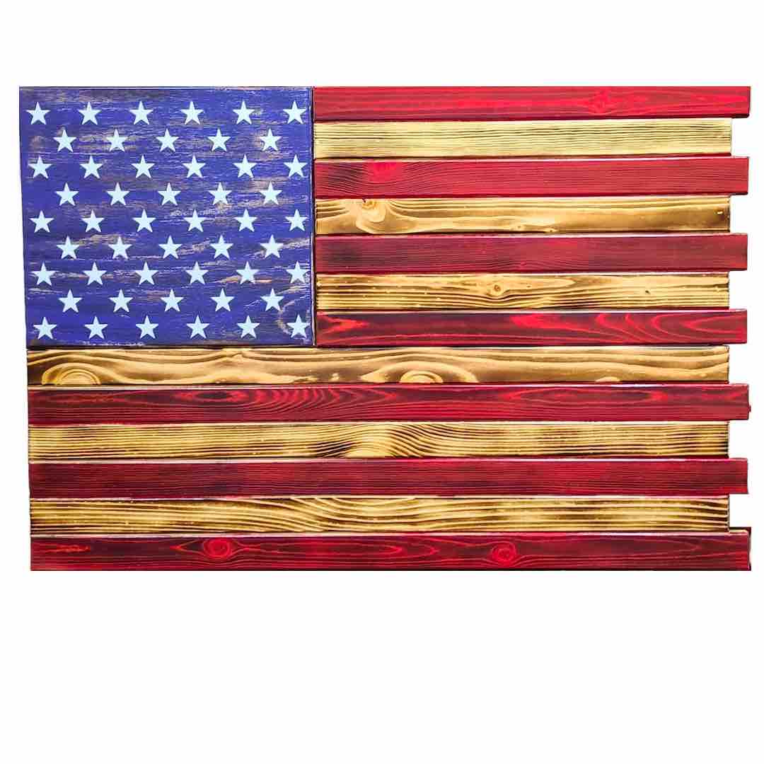 Small American Flag Case in Red & Torched Design
