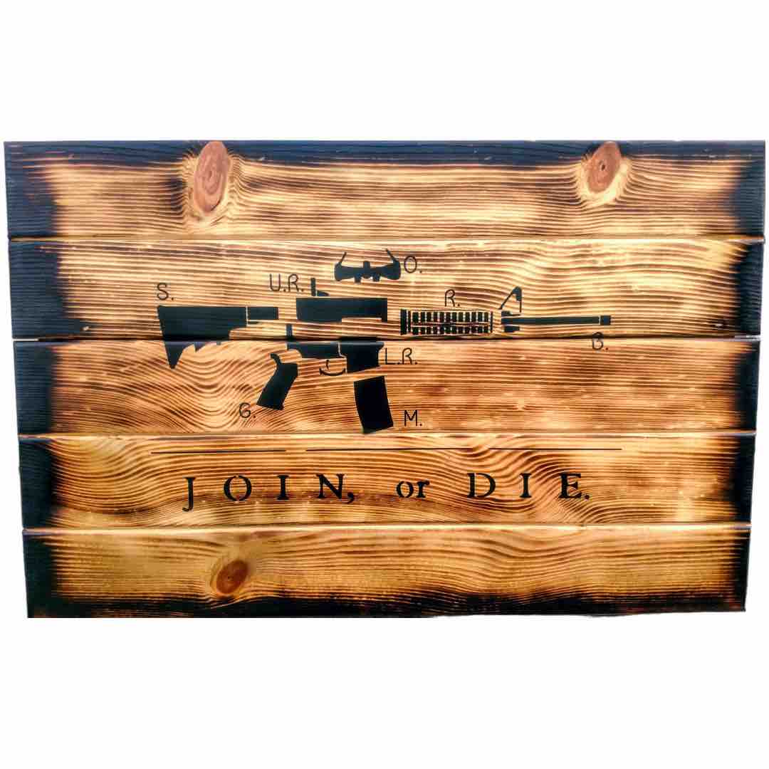 AR-15 Join, or Die sign