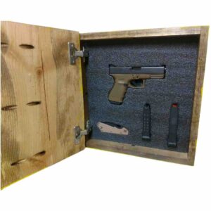 Interior view of "Don't Tread On Me" Gadsden flag gun concealment wall art box