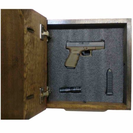 View of open "There's No Place Like Home" concealment wall art box