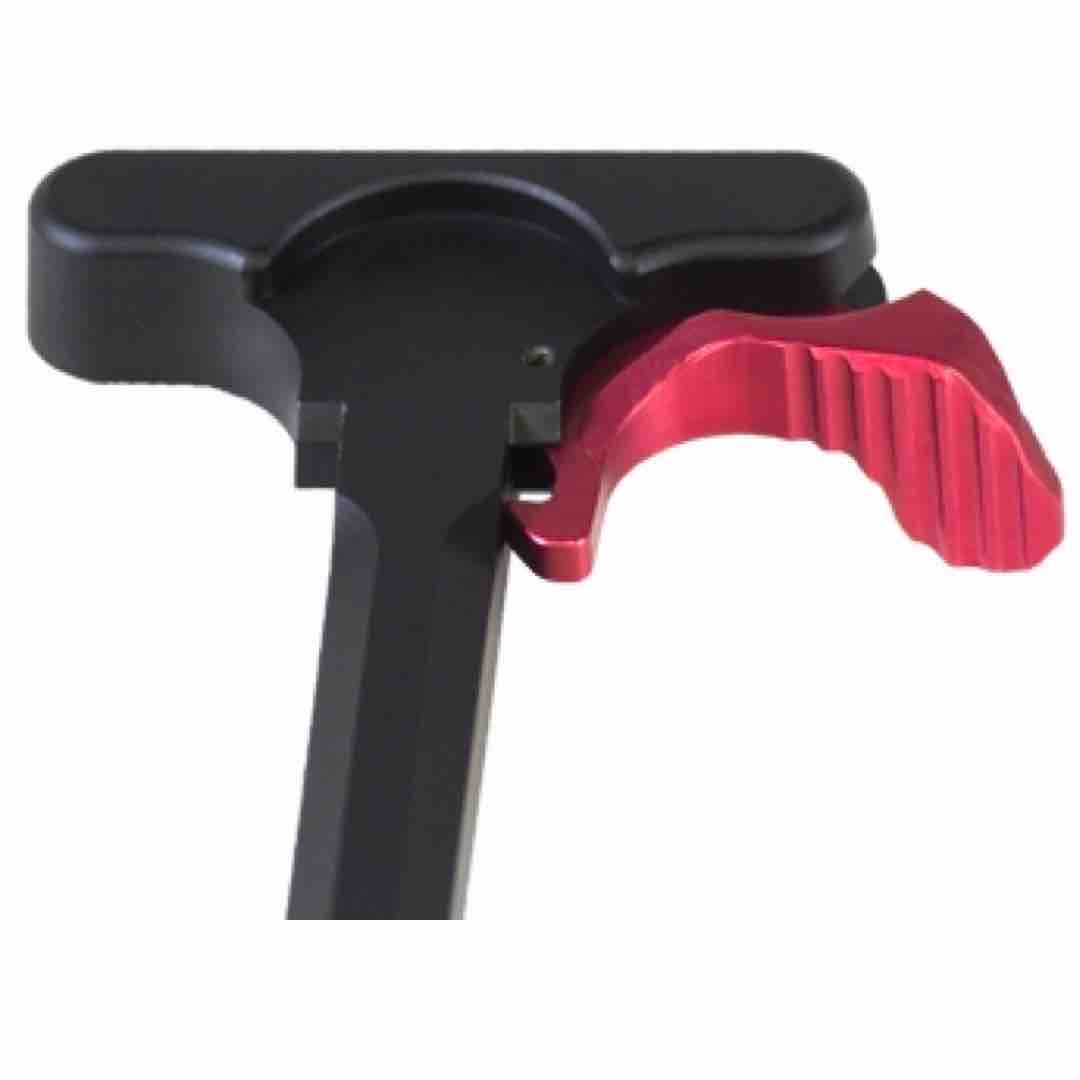 Red latch attached to Odin eXtended Charging Handle