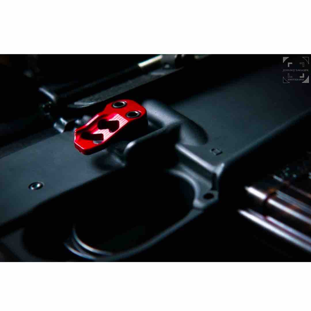 XMR2 Extended Magazine Release in red shown installed