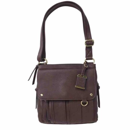 Brown Pleather Concealed Carry Purse