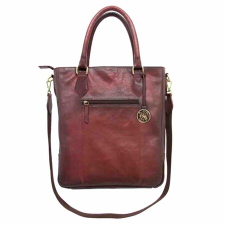 Burgundy Flat Tote Concealed Carry Purse
