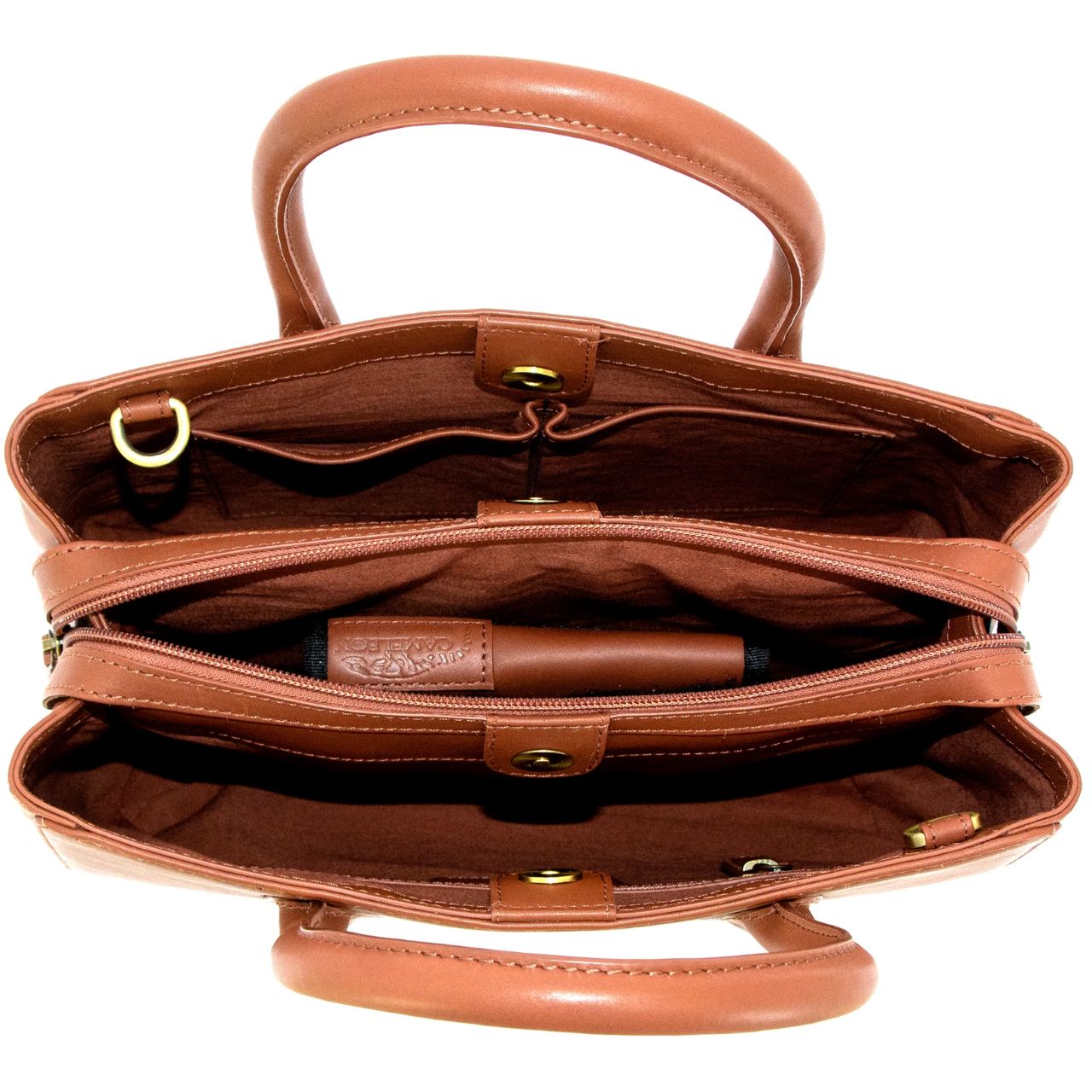 Interior of Brown concealed carry purse