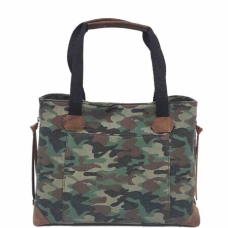 Camouflage Canvas Tote Style Concealed Carry Purse