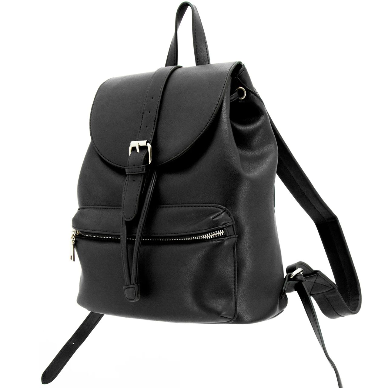 Angled view of Black colored "Amelia" concealed carry backpack