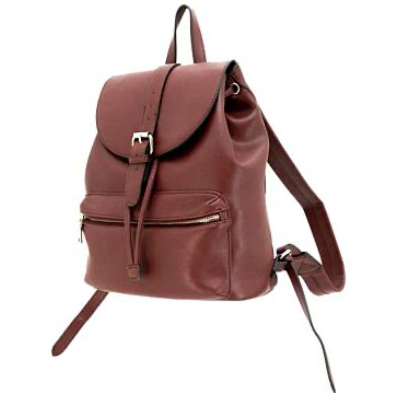 Angled view of Maroon colored "Amelia" concealed carry backpack