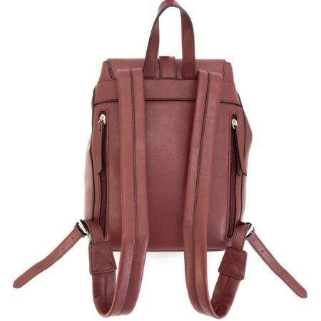 Back of Maroon colored "Amelia" concealed carry backpack
