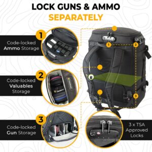 Tactical Backpack locks guns & ammo separately