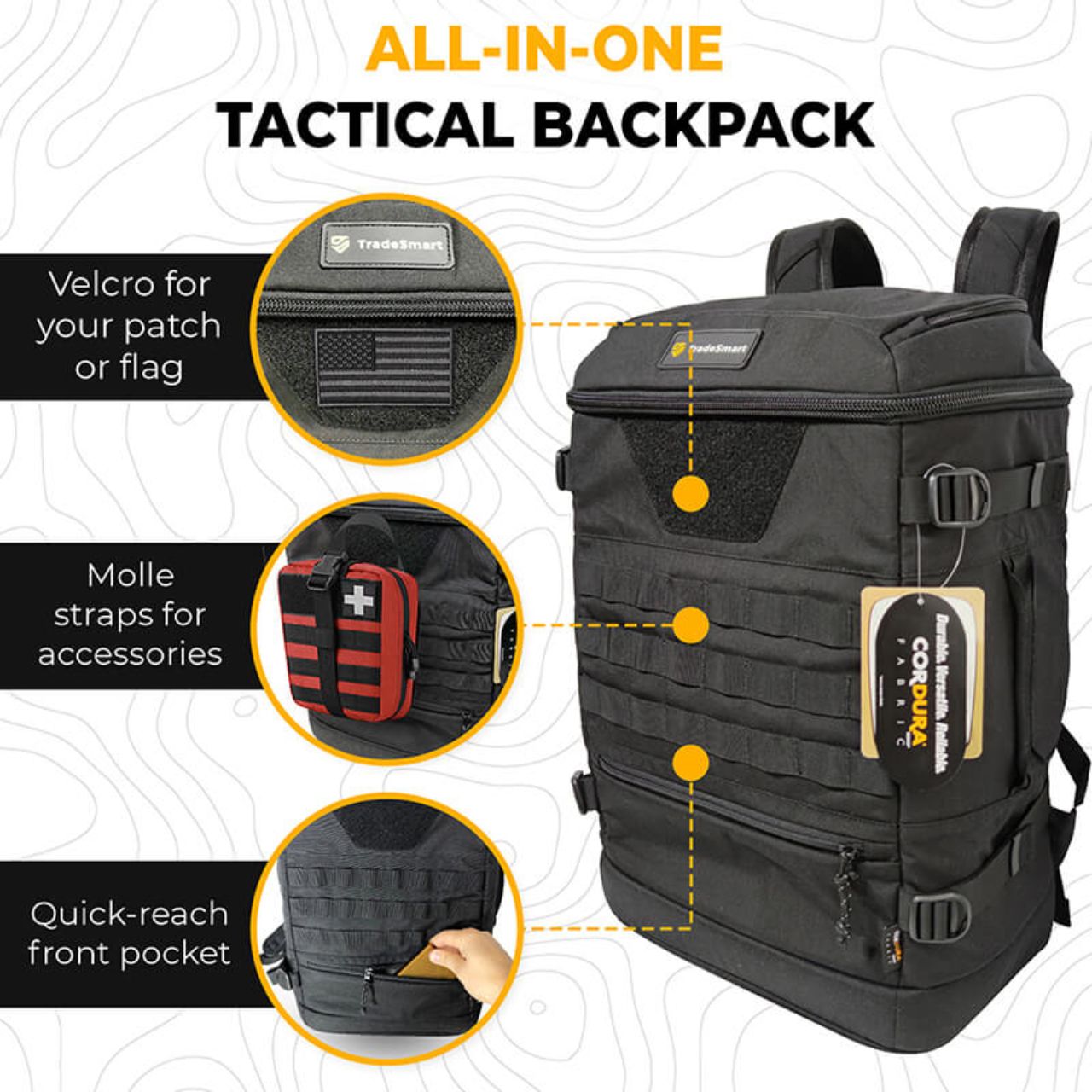 All-In-One Tactical Backpack has multiple features
