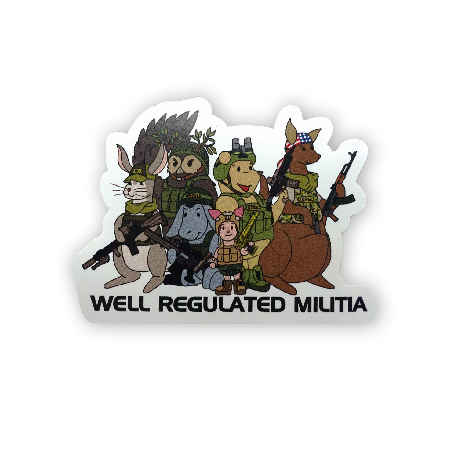 Winnie the Pew - Well Regulated Militia sticker