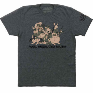 Charcoal colored "Well Regulated Militia" Winnie the Pew T-Shirt