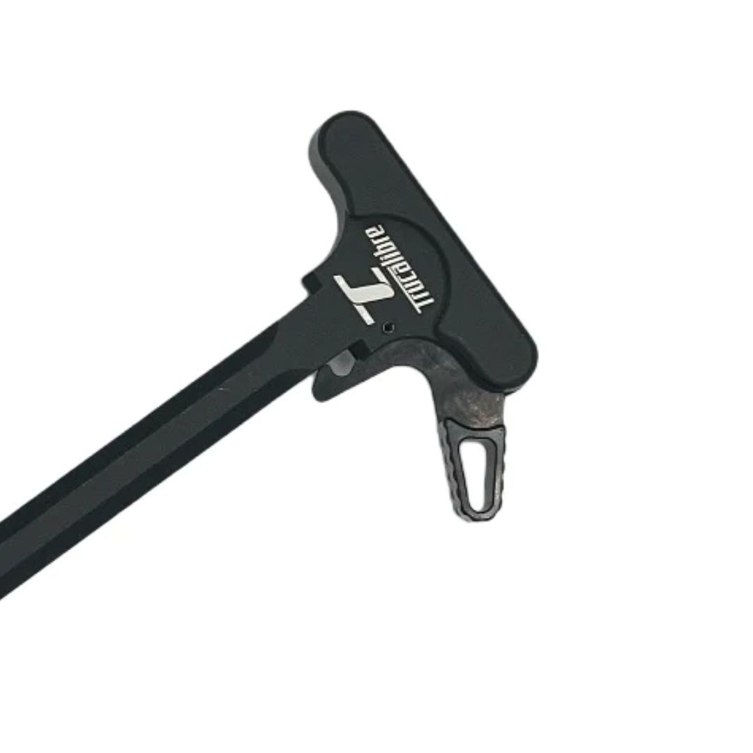 Closeup view of TruCalibre's Enhanced AR15 Charging Handle