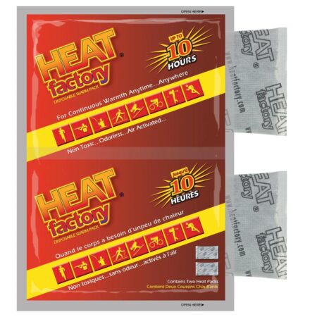 Heat Factory hand warmers contain non-toxic chemicals which, when exposed to air, create heat in an oxidation process